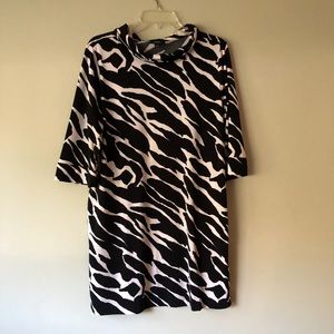 Alfani Petite Nylon Stretch Zebra Tunic Top